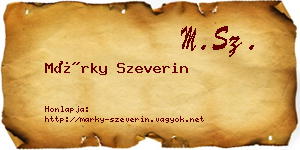 Márky Szeverin névjegykártya